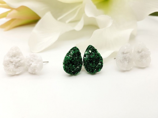 Krater Tropfen Ohrstecker